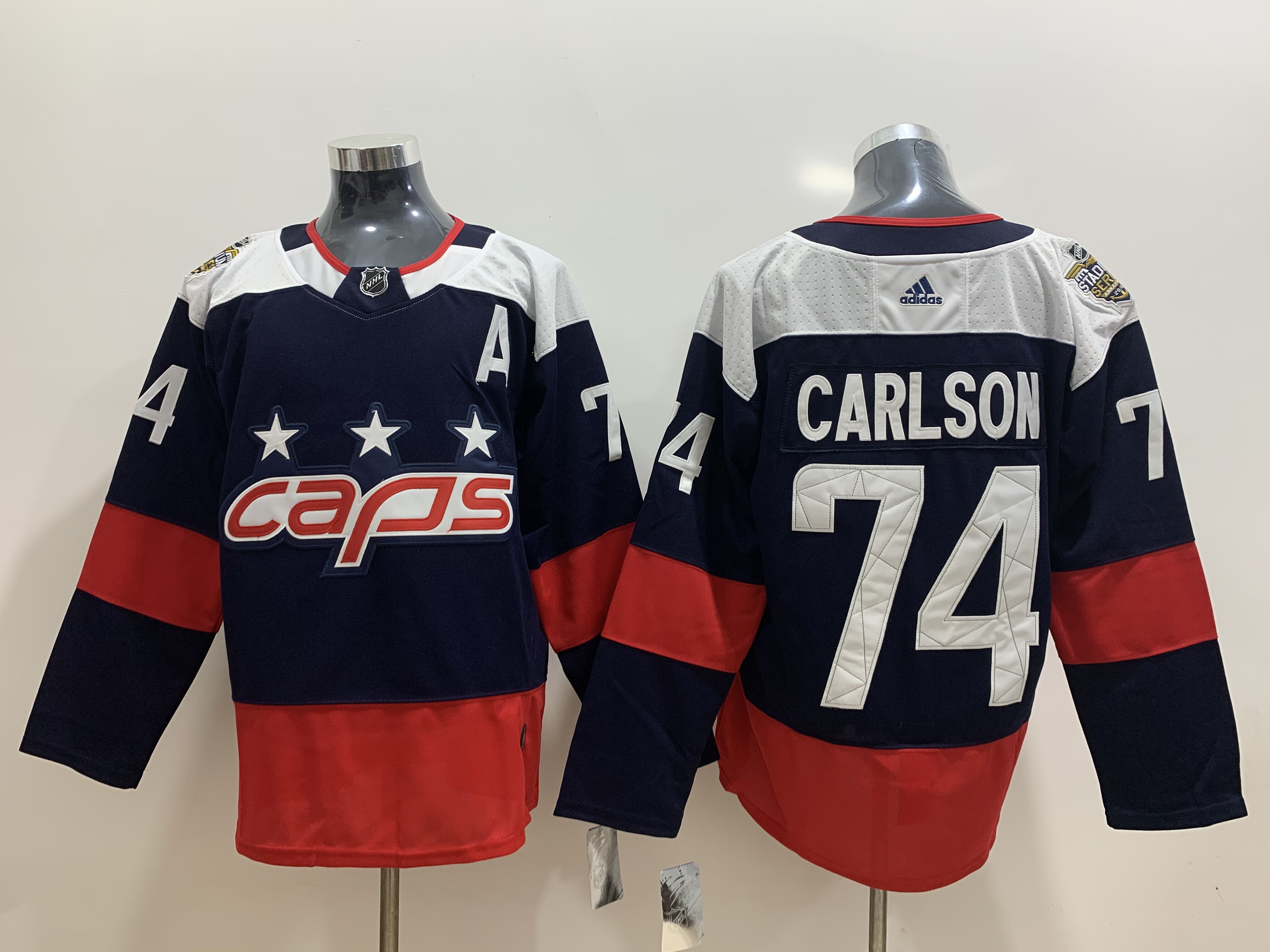 Men's Washington Capitals John Carlson #74 Navy Home Breakaway Jersey